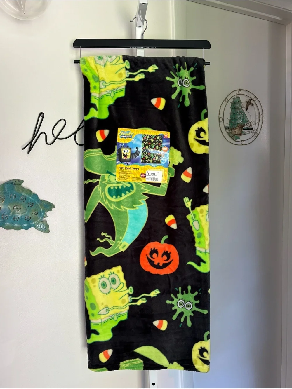 NEW SpongeBob SquarePants Halloween Throw Blanket 50”x70” Pirate Ghosts